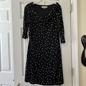 Large Petite LOFT Black Polka Dot Dress